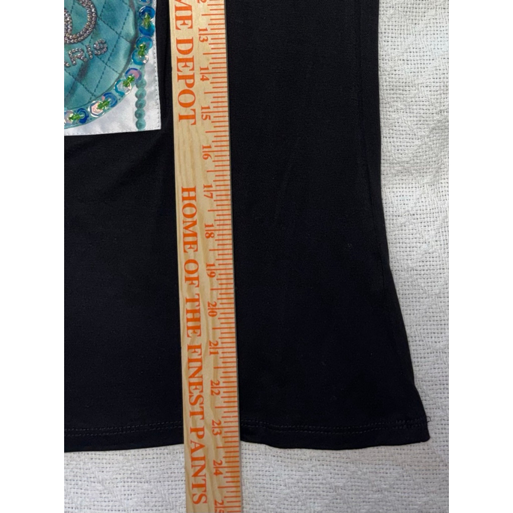 Cyrus Black Paris 3D Paris Graphic T-Shirt w/Pearl Beads Rhinestones Size S - Picture 10 of 10